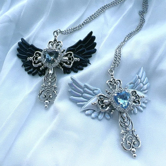 Cross Wing Pendant Necklaces.